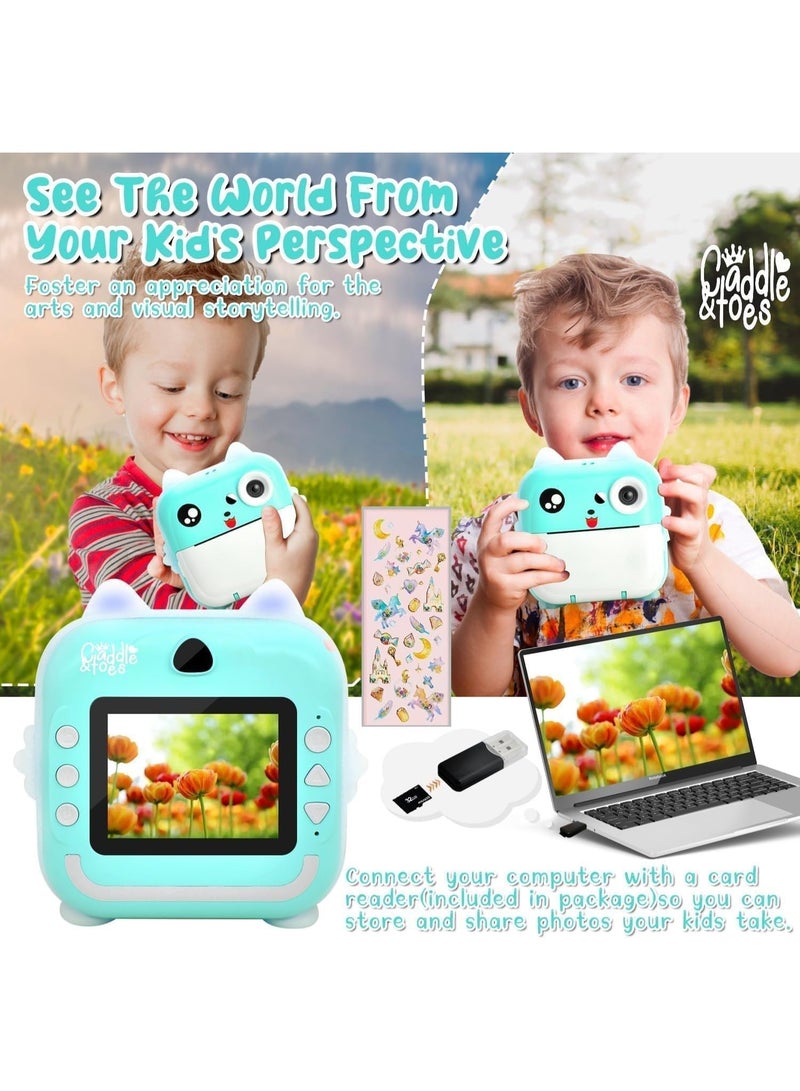 Instant Print Camera for Kids - 1080P HD, 48MP, 32G Card, Bluetooth, Free App, Fun Filters, Gift for Boys and Girls - Image 2